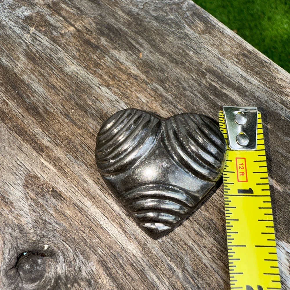 Vtg Mexico 925 Sterling Silver Puffy Heart Love Pendant Brooch - Picture 7 of 7